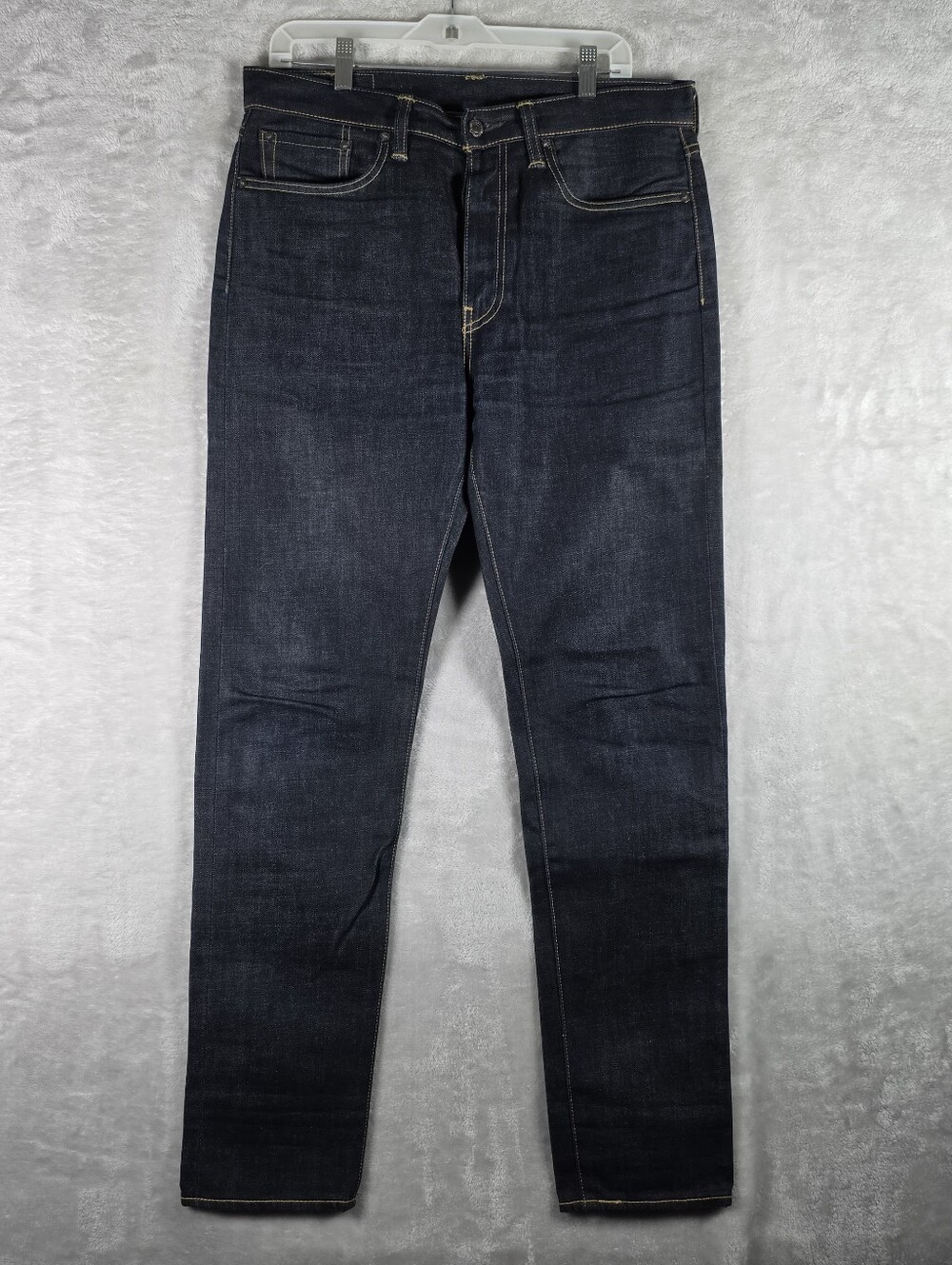 Levi's 522 Selvedge Jeans Mens Size 32x33 Tapered Fit Blue Dark Wash Denim